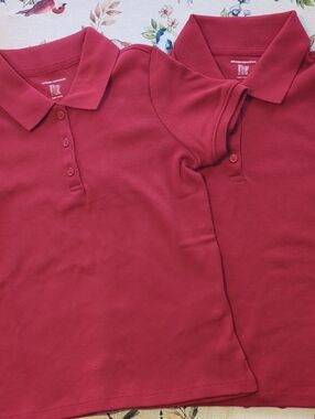 Amazon Essentials Girl's Red  Polo Shirt - Set of 2 NWOT 6-7